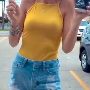 Forever 21 Yellow Bodysuit